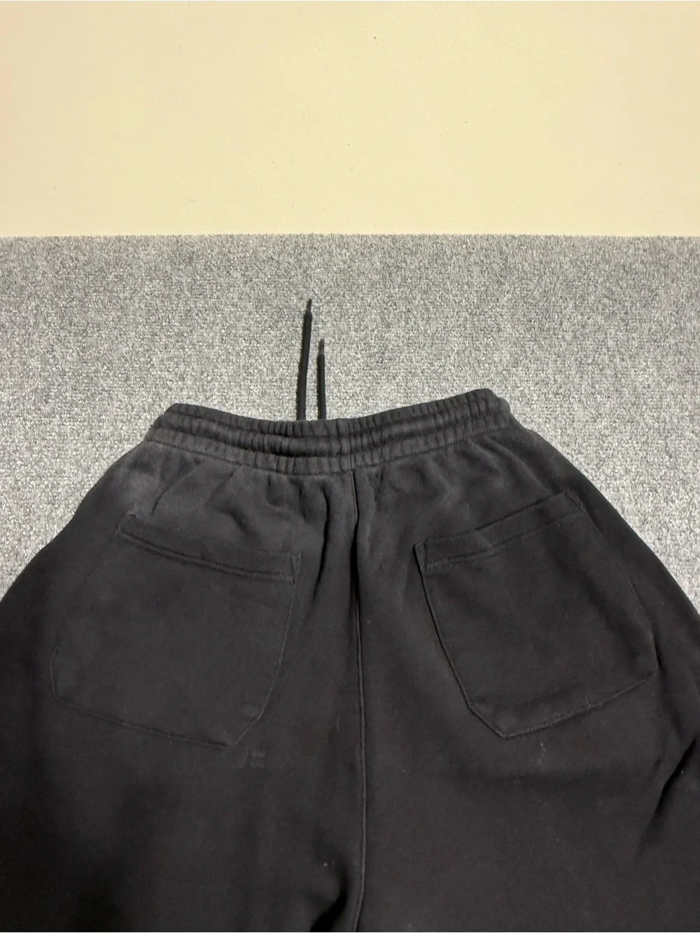 Men's Black Wide-Leg Sweatpants with Silver Tribal Side Graphics